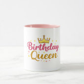 Mug Conception de couronne de reine d'anniversaire – N (Centre)