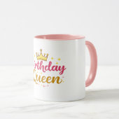 Mug Conception de couronne de reine d'anniversaire – N (Devant droit)