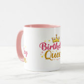 Mug Conception de couronne de reine d'anniversaire – N (Devant gauche)
