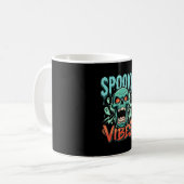 Mug Conception de crâne de fantôme Halloween Vibes eff (Devant gauche)