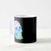 Mug Conception de crâne de sucre à gradient de calaca (Devant gauche)