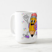 Mug Conception de crayon amical pour la rentrée des cl (Devant gauche)