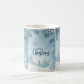 Mug Conception de cristal de neige de Noël bleu doux e (Centre)