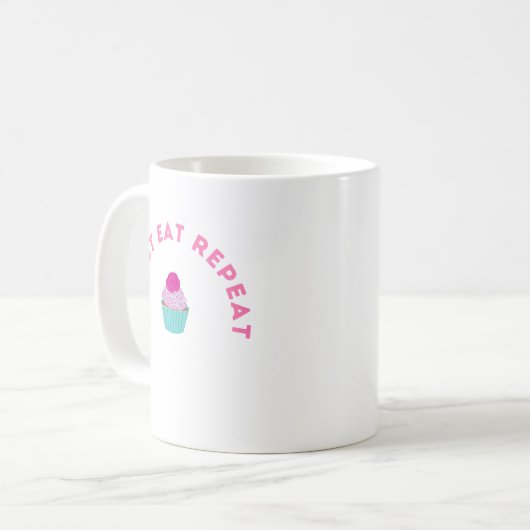 Mug Conception de Cupcake Frost Eat Repeat (Devant gauche)