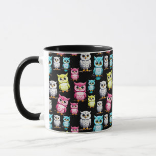 Mug Conception de design mignon de hiboux oiseaux 