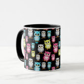 Mug Conception de design mignon de hiboux oiseaux  (Devant gauche)