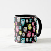 Mug Conception de design mignon de hiboux oiseaux  (Devant droit)