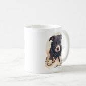 Mug Conception de dessin animé de chiot Pitbull mignon (Devant droit)