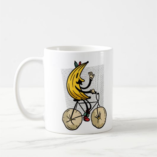 Mug Conception de dessin animé de motard à la banane d (Gauche)