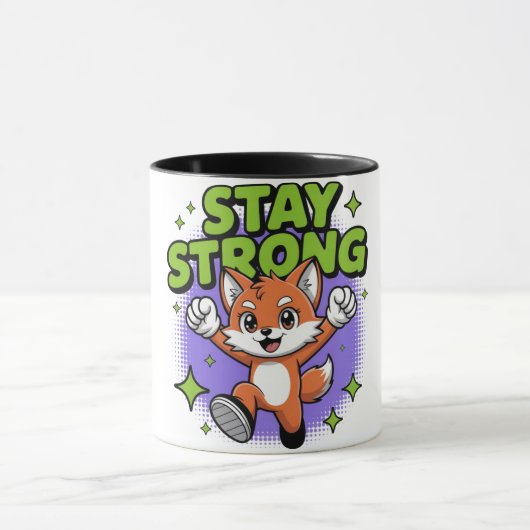 Mug Conception de dessin animé positif Reste Fort (Centre)