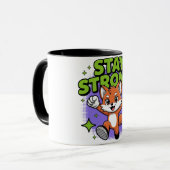 Mug Conception de dessin animé positif Reste Fort (Devant gauche)