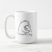 Mug Conception de dessin au trait de câlin d'ours chau (Gauche)