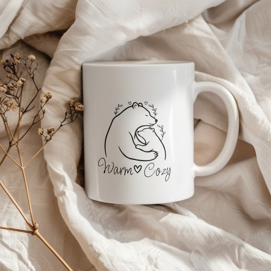 Mug Conception de dessin au trait de câlin d'ours chau