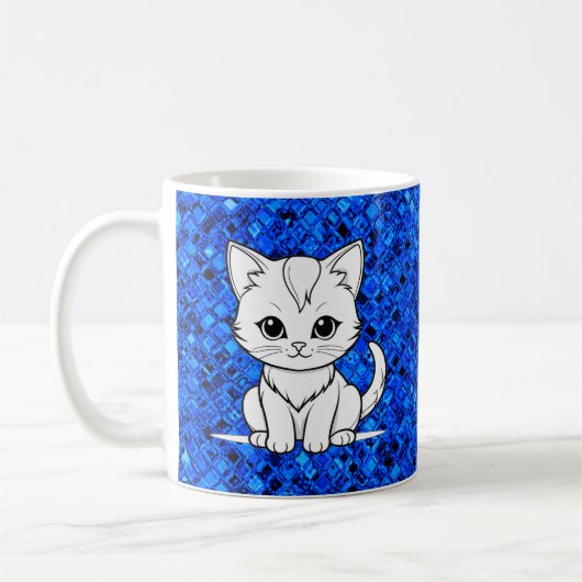 Mug Conception de dessin au trait de chat stylisé-5231 (Gauche)