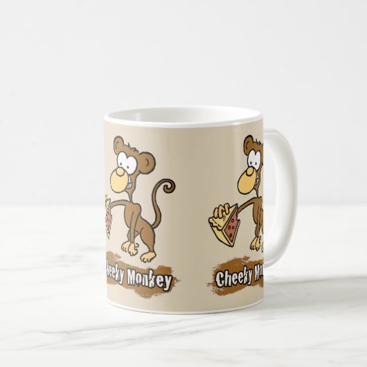 Mug Conception de dessin de singe Cheeky (Devant droit)