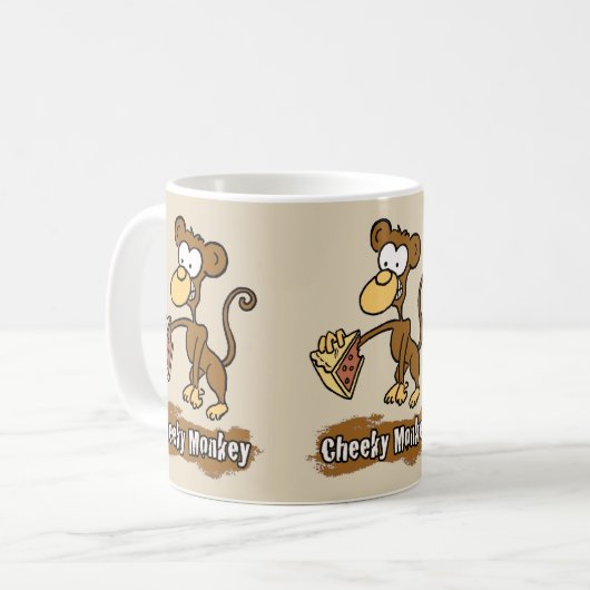 Mug Conception de dessin de singe Cheeky (Devant gauche)