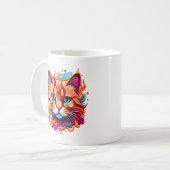 Mug Conception de dessin numérique de visage de chat m (Devant gauche)