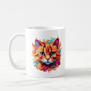 Mug Conception de dessin numérique de visage de chat m