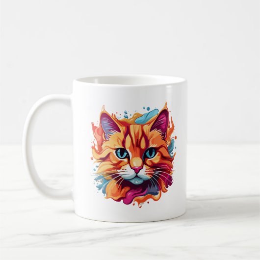 Mug Conception de dessin numérique de visage de chat m (Gauche)