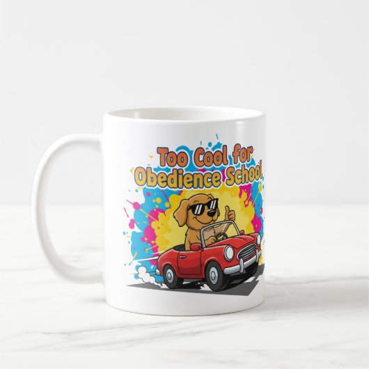 Mug Conception de dessin trop Cool pour chien (Gauche)