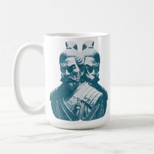 Mug Conception de deux statues de samouraï japonais