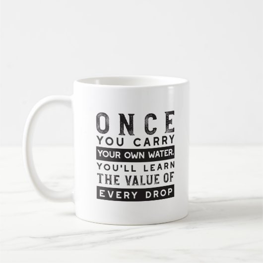 Mug Conception de devis de sagesse - Valeur de chaque  (Gauche)
