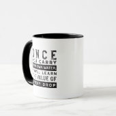 Mug Conception de devis de sagesse - Valeur de chaque (Devant gauche)
