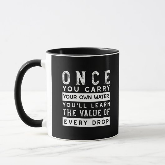 Mug Conception de devis de sagesse - Valeur de chaque (Gauche)