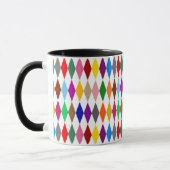 Mug Conception de diamants Harlequin colorés Blanc (Gauche)