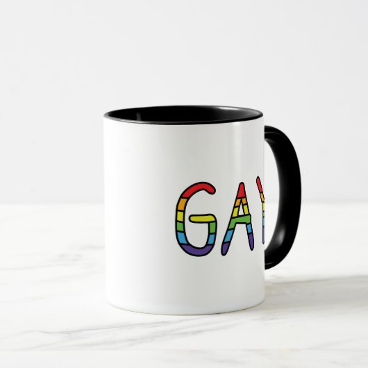 Mug Conception de Doodle Gay (Devant droit)