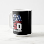 Mug Conception de drapeau patriotique USA 250 ans de l (Devant gauche)