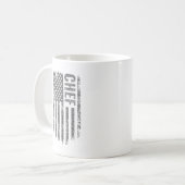 Mug Conception de drapeau USA Chef en détresse (Devant gauche)
