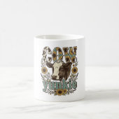 Mug Conception de ferme de tournesol Yunkie vache vint (Centre)