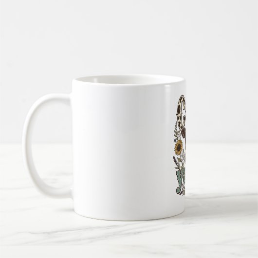 Mug Conception de ferme de tournesol Yunkie vache vint (Gauche)