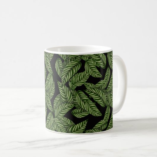 Mug Conception de feuille monogramme initial (Devant droit)
