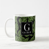 Mug Conception de feuille monogramme initial (Gauche)
