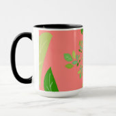 Mug Conception de feuille verte et de corail (Gauche)