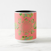 Mug Conception de feuille verte et de corail (Centre)