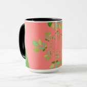 Mug Conception de feuille verte et de corail (Devant gauche)