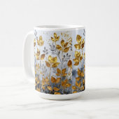 Mug Conception de feuilles dorées décoratives (Devant gauche)