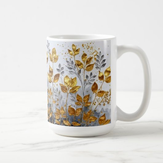 Mug Conception de feuilles dorées décoratives (Droite)