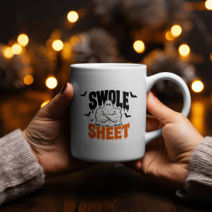 Mug Conception de fitness Halloween Swole Sheet