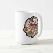 Mug Conception de flamant rose effrayant vintage pour (Devant droit)