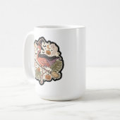 Mug Conception de flamant rose effrayant vintage pour (Devant gauche)