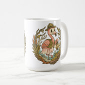 Mug Conception de flamant rose rétro effrayant des mar (Devant droit)
