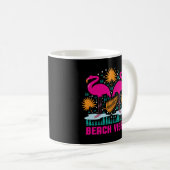 Mug Conception de flamants roses de vibes de plage (Devant droit)
