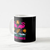 Mug Conception de flamants roses de vibes de plage (Devant gauche)