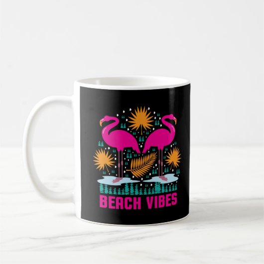 Mug Conception de flamants roses de vibes de plage (Gauche)