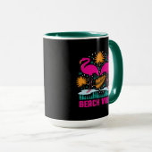 Mug Conception de flamants roses de vibes de plage (Devant droit)