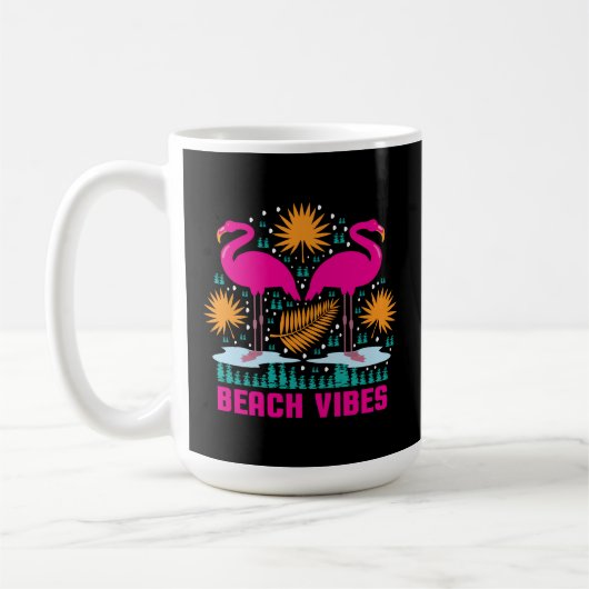 Mug Conception de flamants roses de vibes de plage (Gauche)